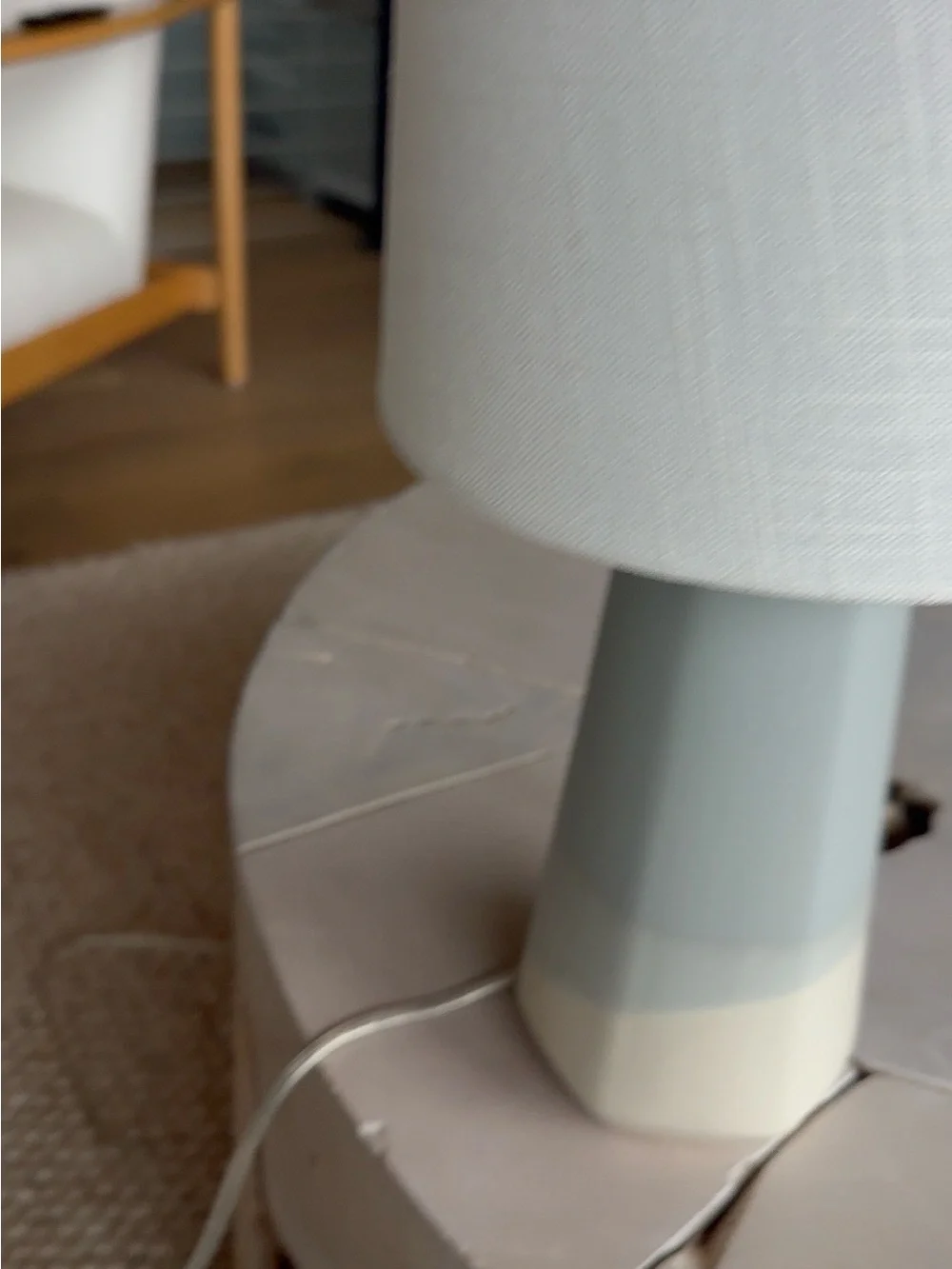 Two Target Lamps - Dipped Blue/White Ceramic